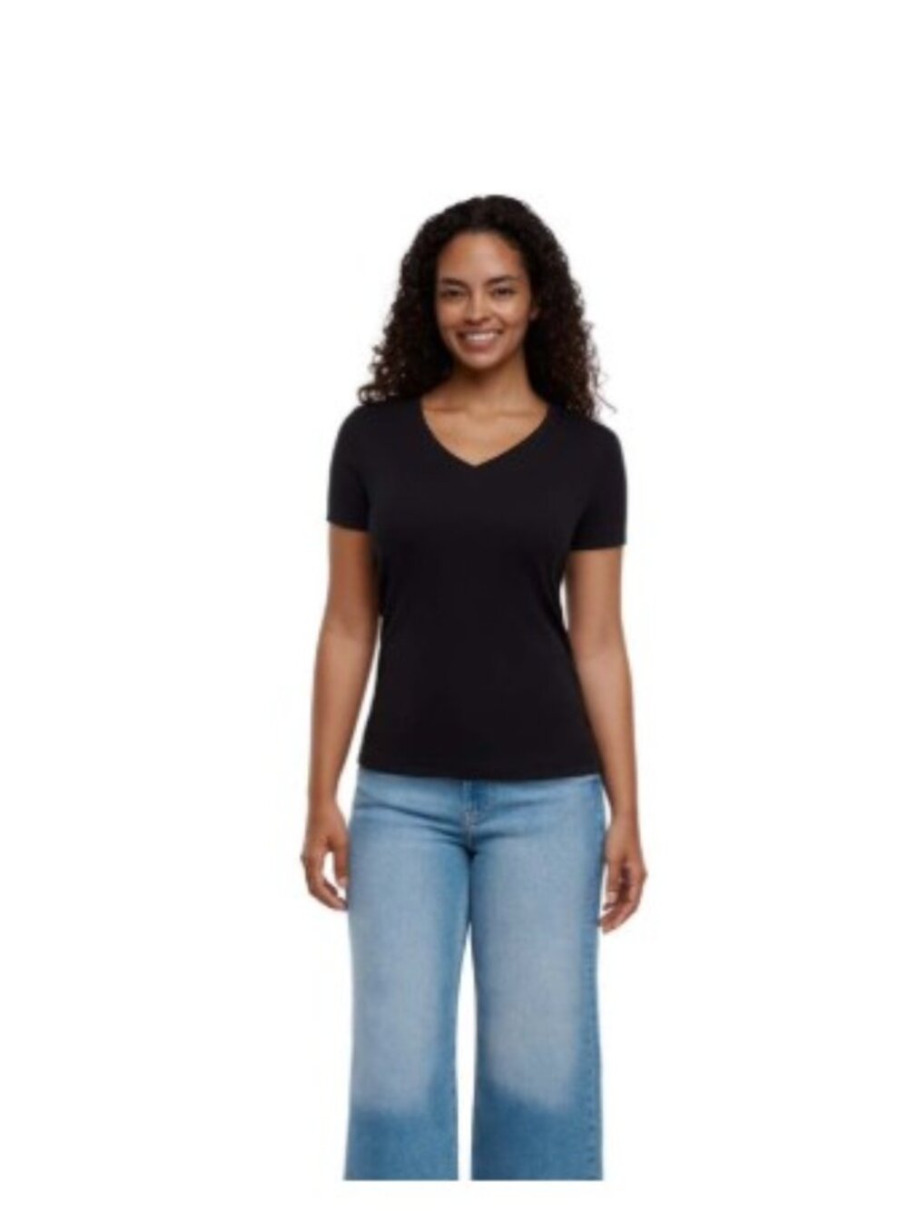 Eddie Bauer Women's Short Sleeve V-Neck T-Shirt Black Multiple Sizes